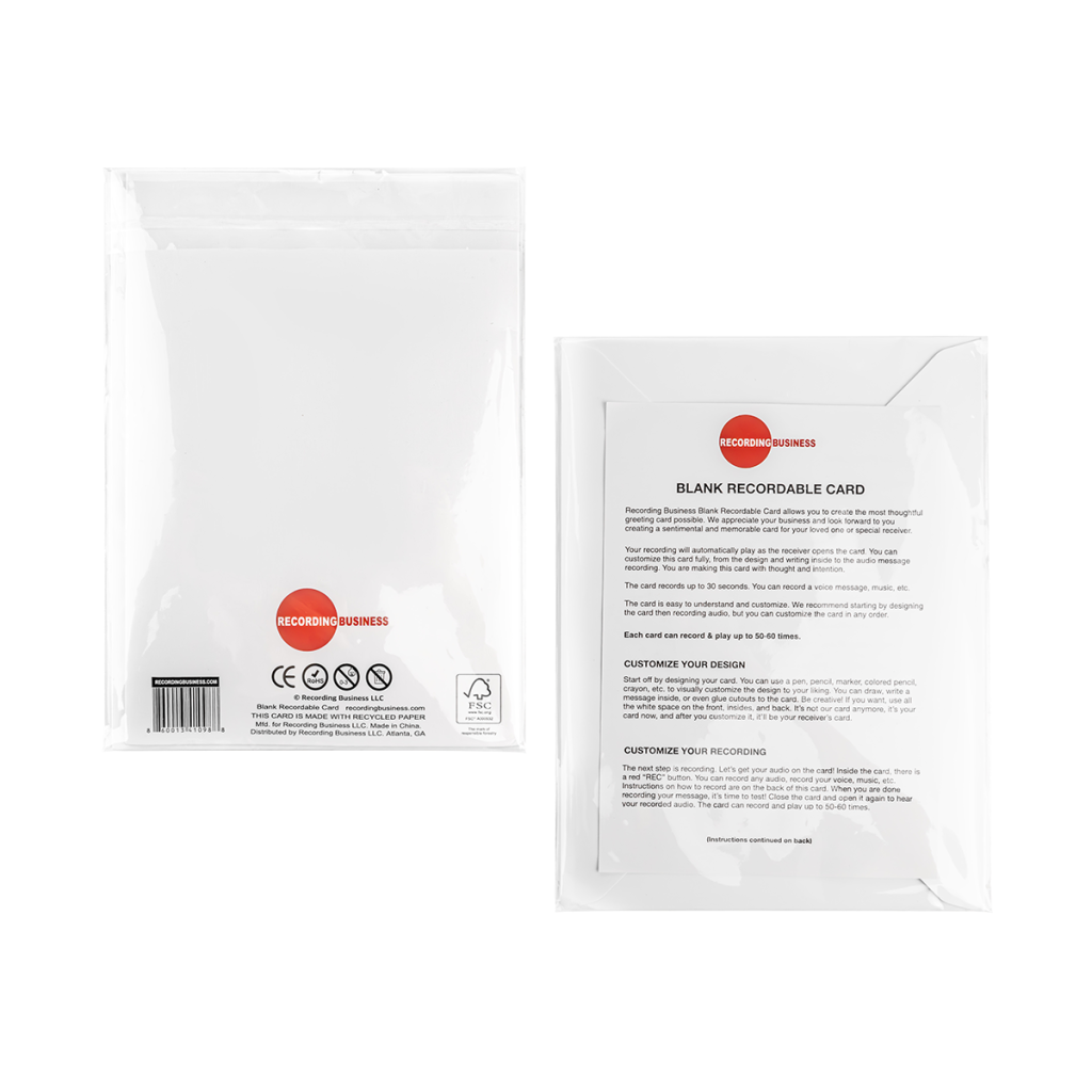 Recording Business Blank Recordable Card